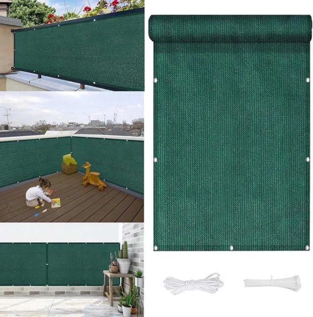 Brise-vue Balcon Anti-Regard Vert Foncé - Pare-vent 500x40 cm UV 98%