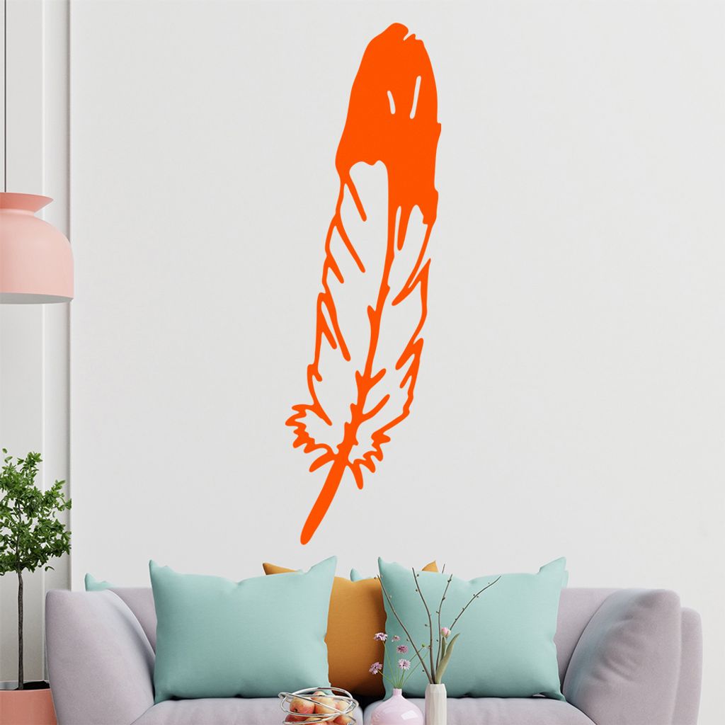 hauptsachebeklebt KIWISTAR Feder - Frieden Indianer Schmuck Vogel Wandtattoo in 6 Größen - Wandaufkleber Wall Sticker - Dekoration, Küche, Wohnz...