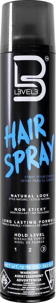 L3VEL3 Haarspray Natural Look 400 ml, flexibler Halt, natürliches Finish