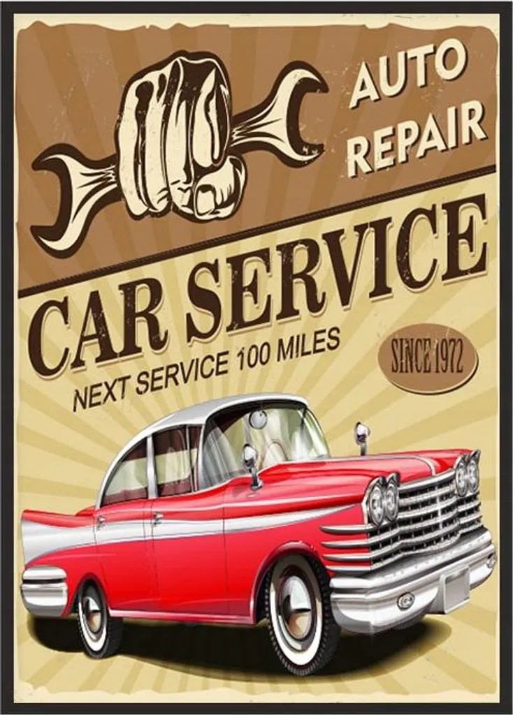 Poster fotografico in cornice 53x73cm Garage Car P1860