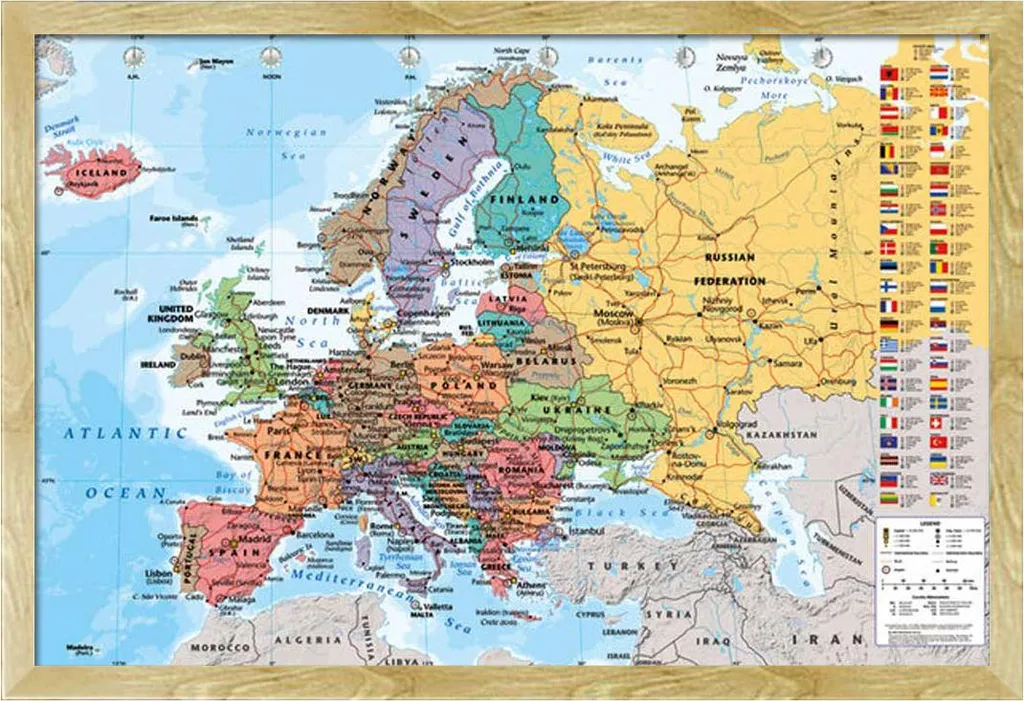Arreda la Camera con la Mappa d'Europa e Cornice Shinsuke Faggio