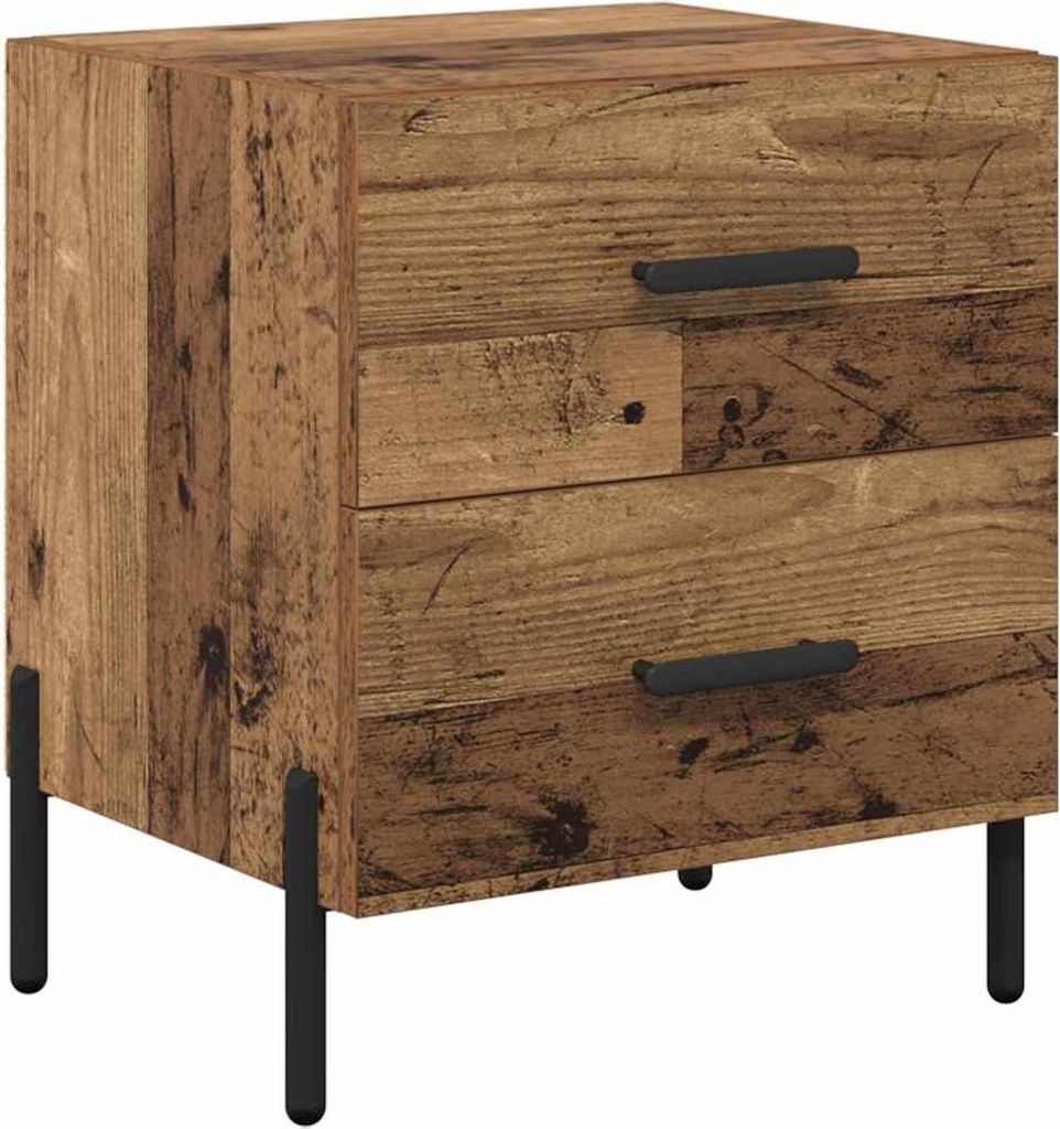 "im Sonderangebot"Nachttisch für Schlafzimmer - elegantes Design - Nachtkommode - Altholz 40x35x47,5cm Holzwerkstoff - Nachttische & -schränke DE...