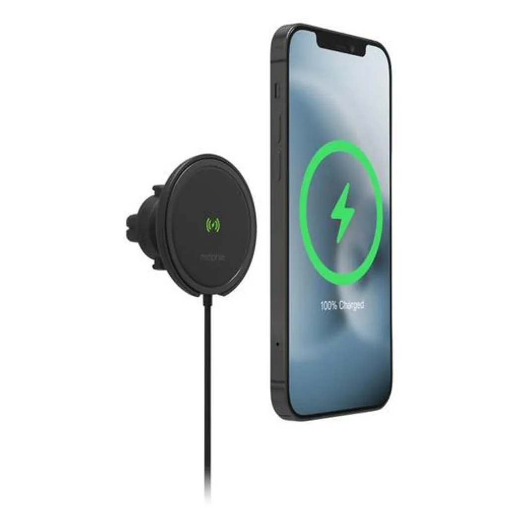 Mophie Snap Plus Wireless Vent Mount Noir : Support Magnétique MagSafe