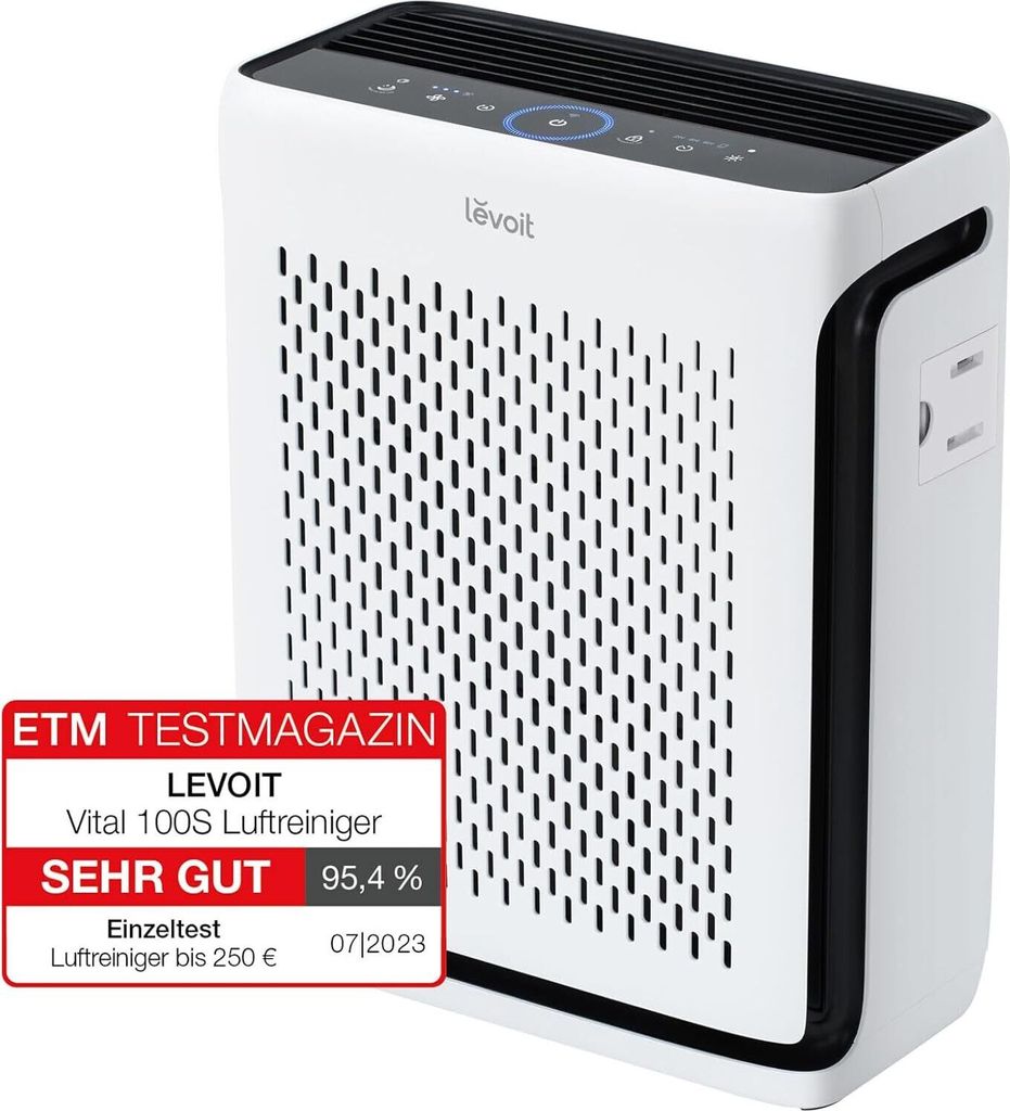 Luftreiniger Allergiker für 52m2 Wohnung Raucherzimmer, 23dB Air Purifier mit Lichtsensor, Tiermodus, Washbarer Vorfilter, gegen 99,97 prozent