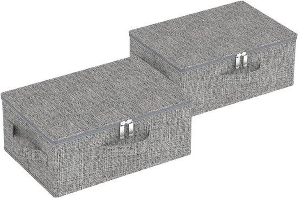 Bac de rangement pour étagère et dressing gris 38x26x15 cm pliable