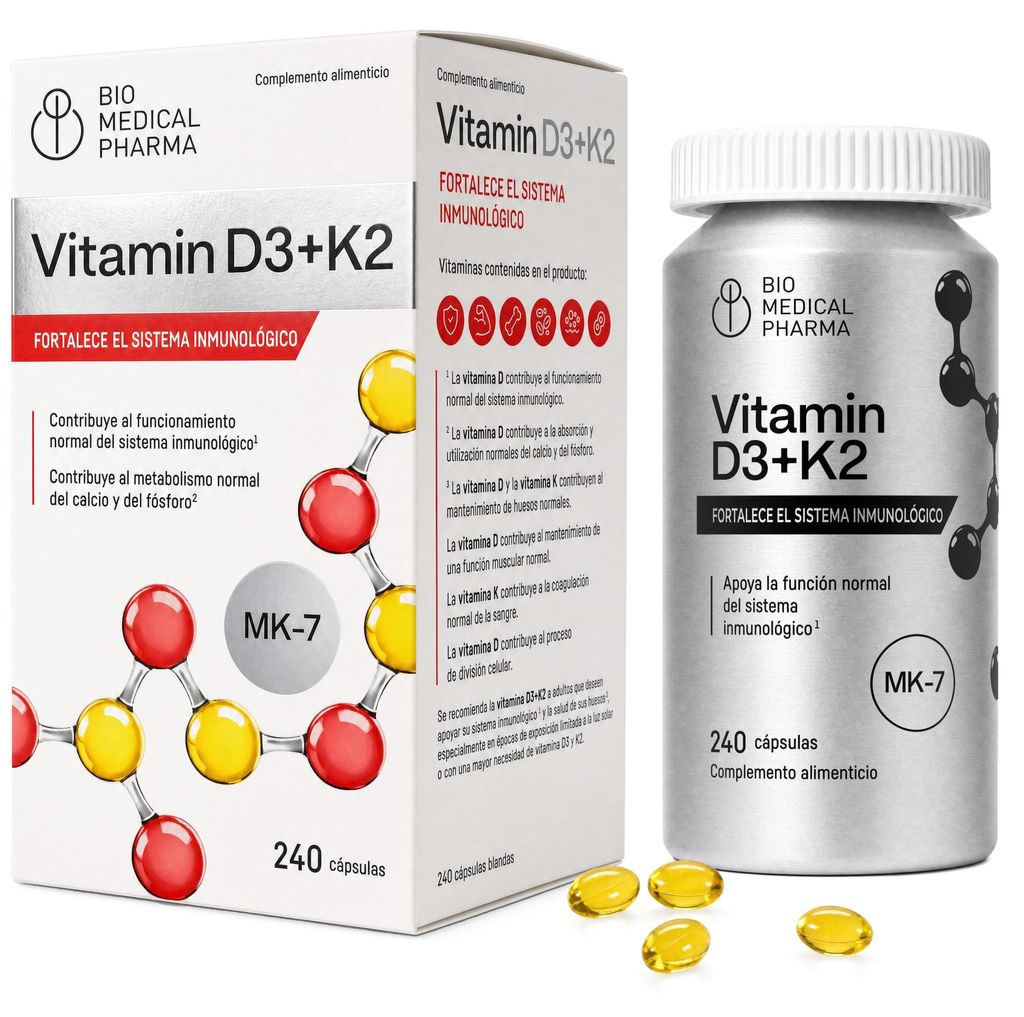 Vitamina D3 K2 5000 UI, MK-7 100 µg, 240 cápsulas con Imagen del producto 