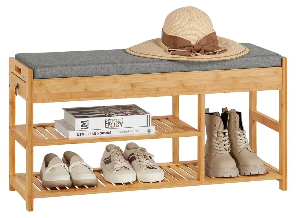 Meuble d'entrée NATUR : banc de rangement chaussures style scandinave