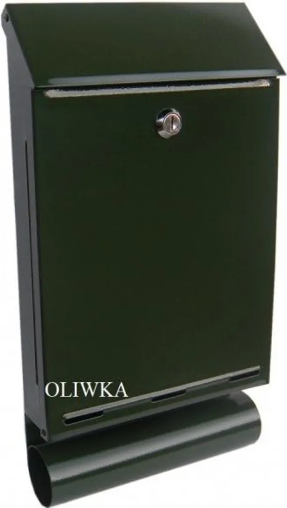 Boîte Aux Lettres Anti-Pluie A-4T Vert Olive avec Porte-Revue Pratique