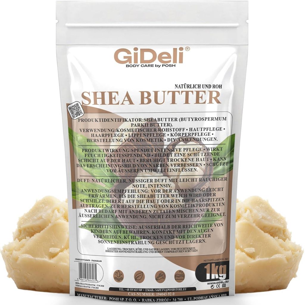 Sheabutter 1kg Unraffiniert A-Grade Handgeknetet Natur Produktbild 