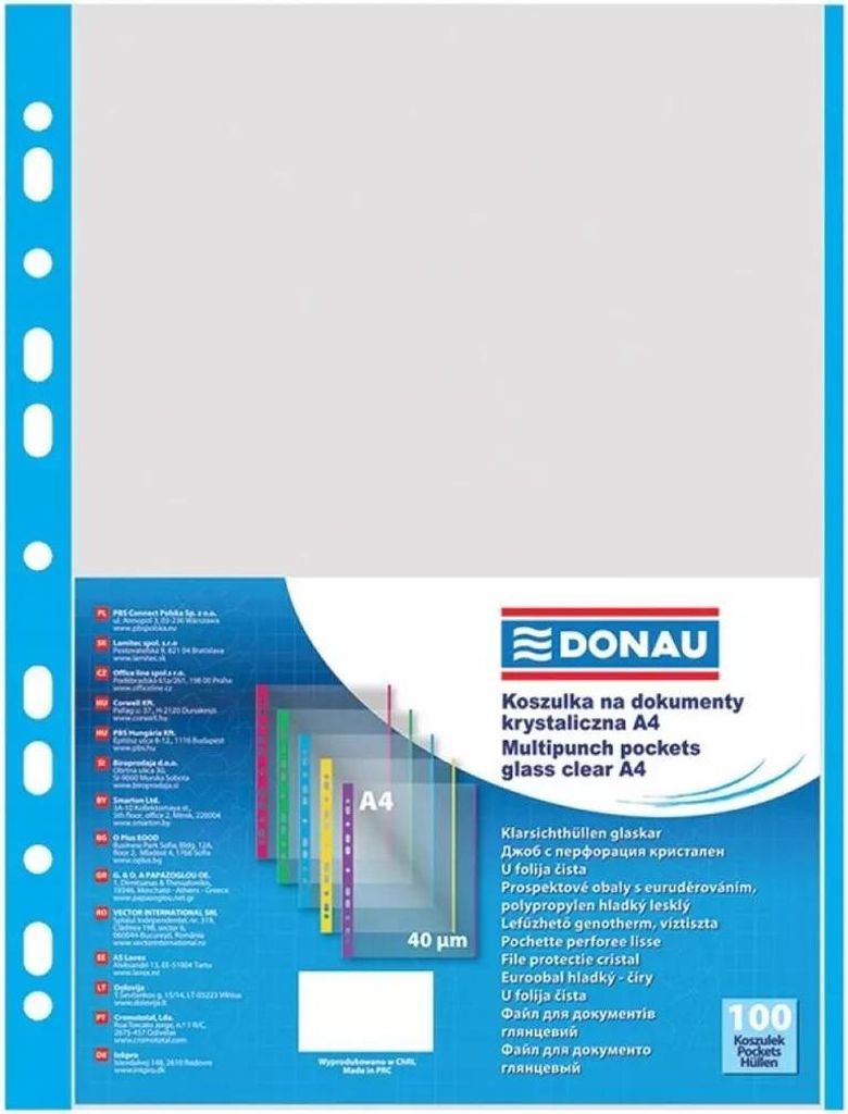 PP A4 cristallo 40mikr bordo blu 100s Immagine del prodotto 