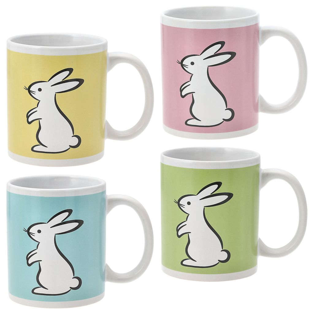 Kaffeebecher 'Bunny' 4er Set 300 ml Steinzeug 12,5x9,5x8cm Produktbild 