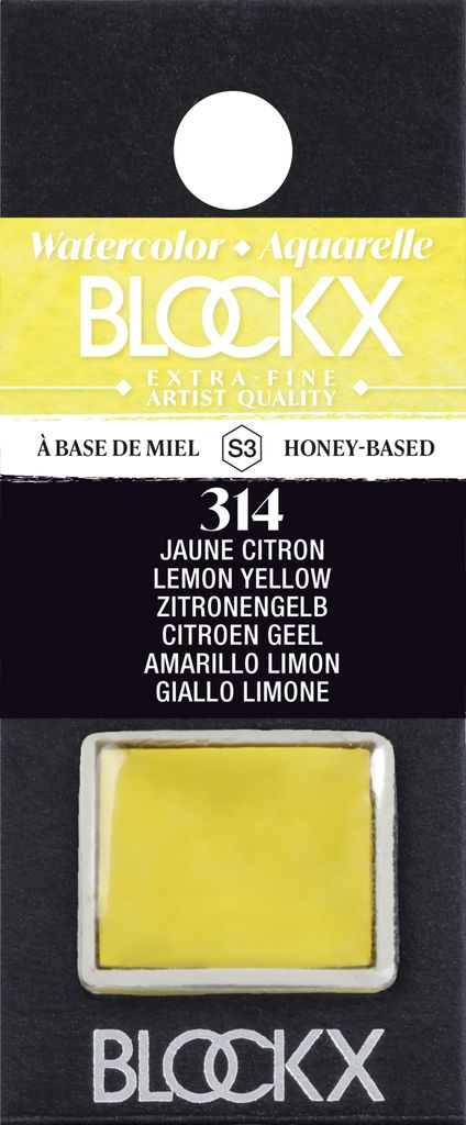 Blockx 3x Aquarellfarbe, Zitronengelb 1/2 Näpfchen 1,5ml Zitronengelb| 41314BXC