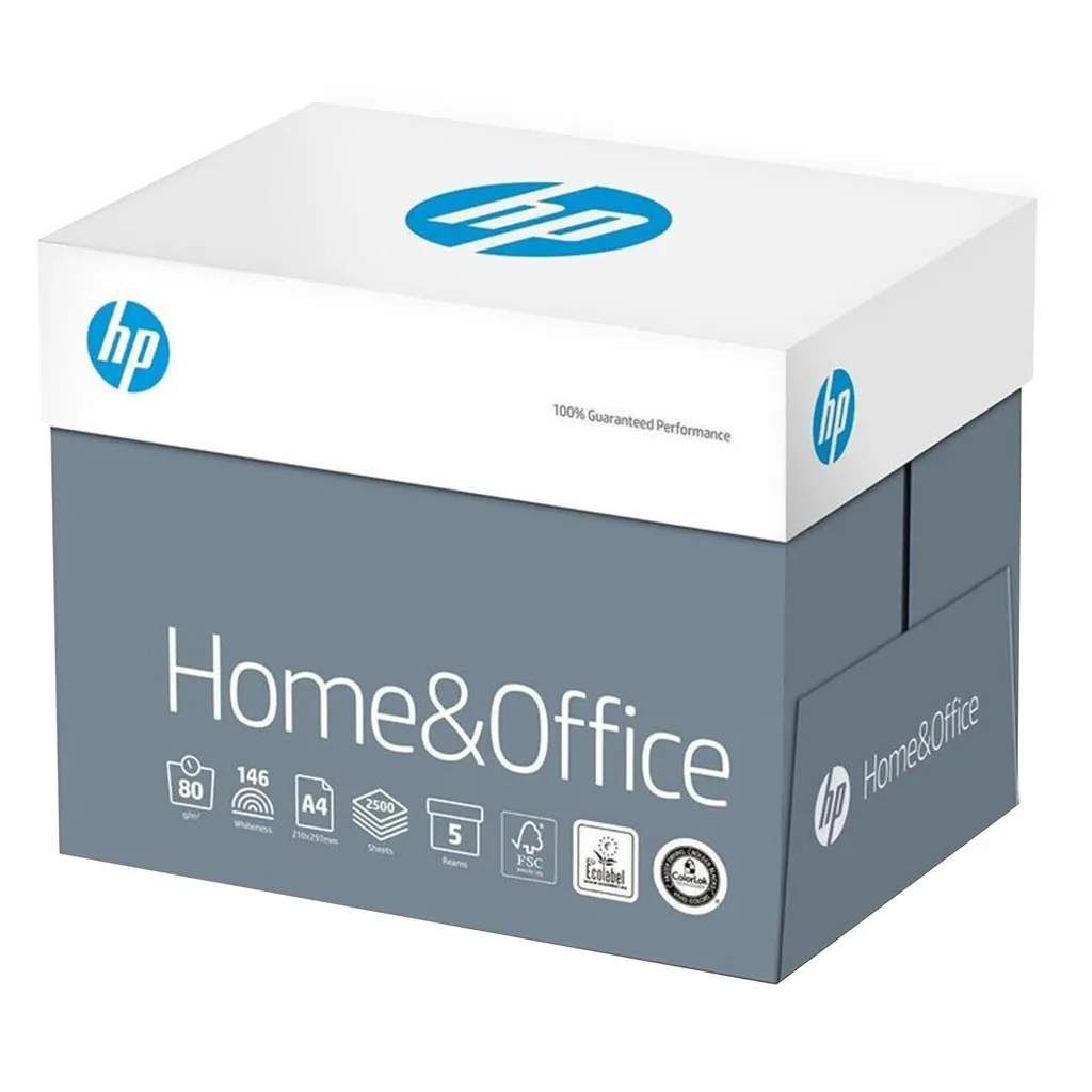 Papier imprimante HP Home Office A4 80g blanc, pack de 2500 feuilles