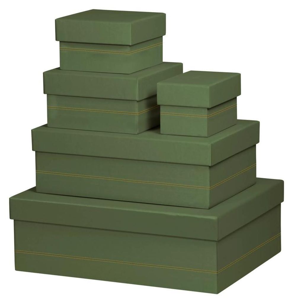 Rhodia Set mit 5 Boxen aus Kunstleder 44x34x16cm - Salbeigrün 194564C