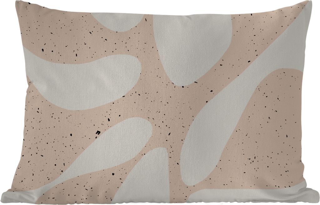 MuchoWow Outdoor Kissen - Pflanzen - Abstrakt - Rosa - Pastell - 50x30 cm - Wetterfest - Lounge Kissen - Sofa kissen - Wohnzimmer Dekoration