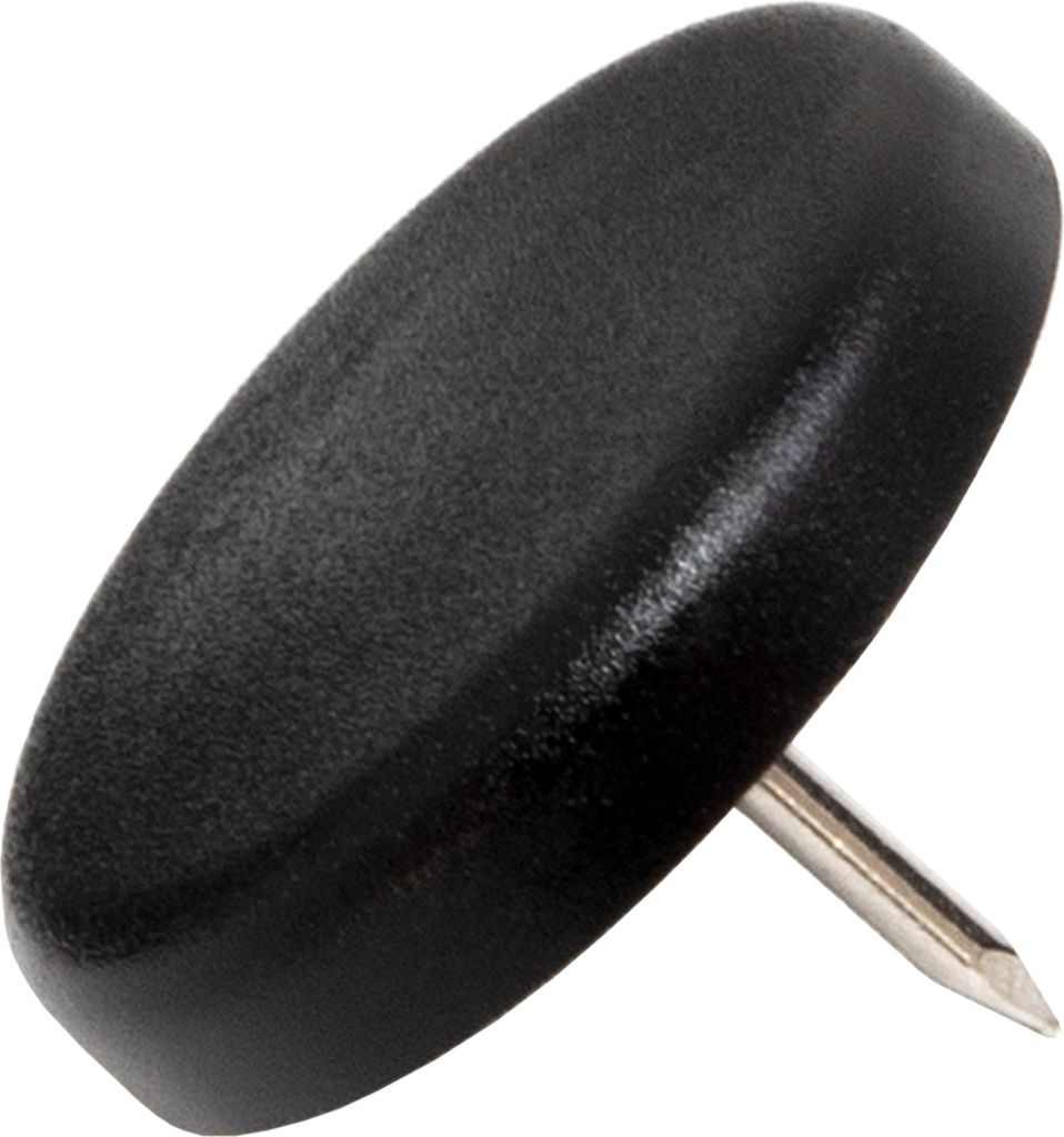 Adsamm | 32 x Kunststoffgleiter mit Nagel | Ø 30 mm | Schwarz | rund | Möbelgleiter mit Stift in von Adsamm