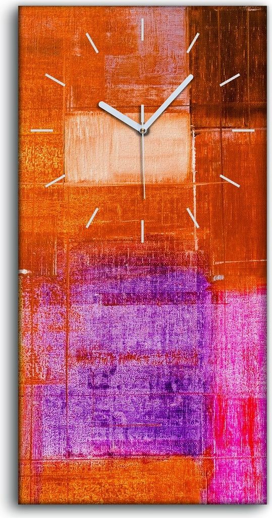 Wandbild Leinwand Bilder Wanduhr Geräuschlos 30x60 Ölgemälde Abstrakte Kunst - weiße Hände