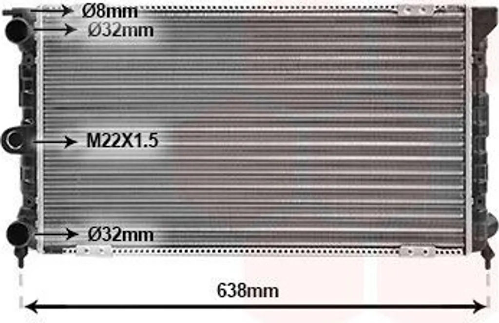 Radiateur moteur en aluminium pour VW Passat et Santana 32B