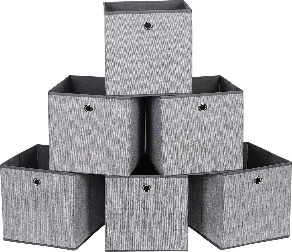 Offerta Set 6 Scatole Salvaspazio Grigio Scuro Economiche e Robuste
