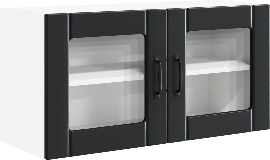Mobile Cucina Nero 80x31x40 Legno Multistrato Ripiano Organizzatore