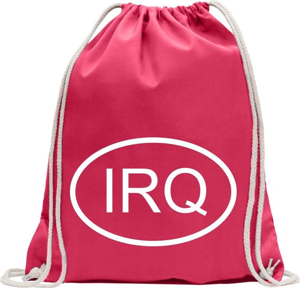 Kiwistar - Turnbeutel - pink - Irak IRQ - Fun Rucksack Sport Beutel Gymsack Baumwolle mit Ziehgurt
