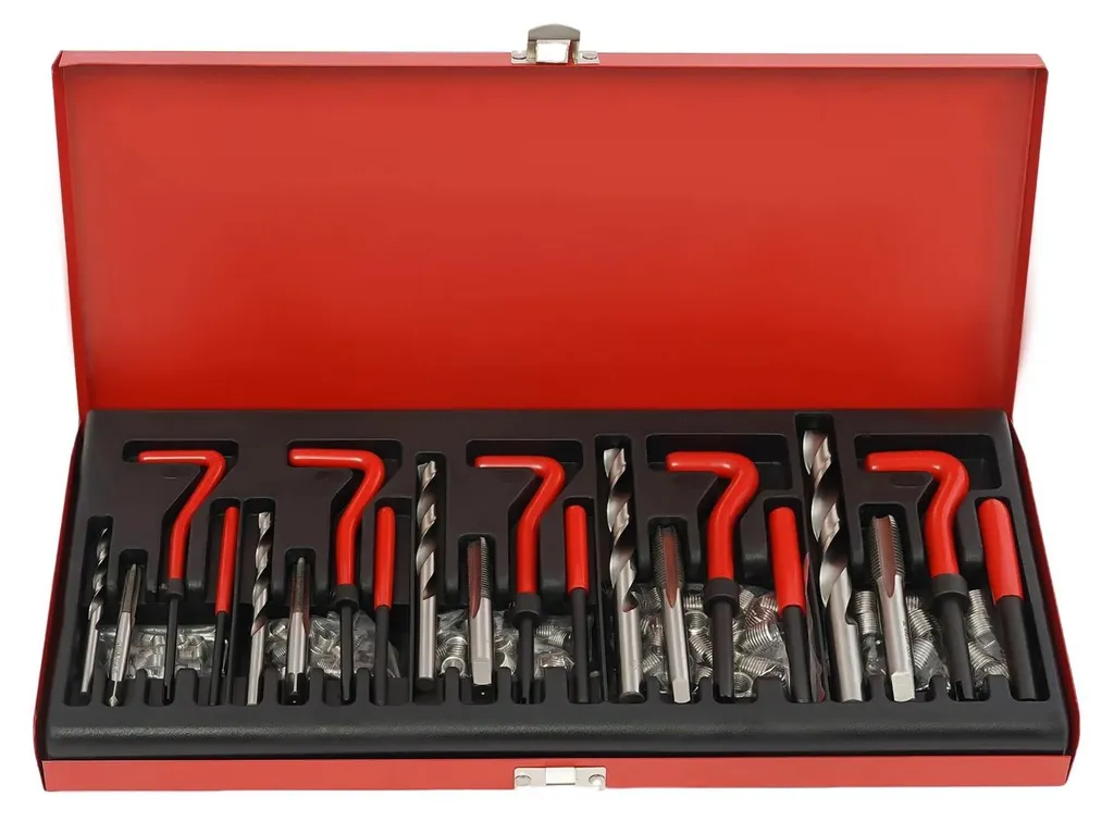 Kit réparation filets 131 pcs en inox et acier HSS avec mallette pro