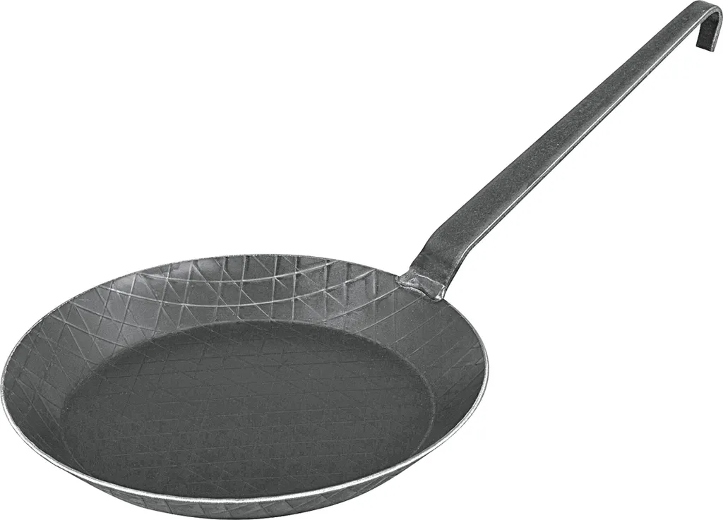 Padella Professionale Turk 28cm Ferro Battuto - Manico a Gancio Nero