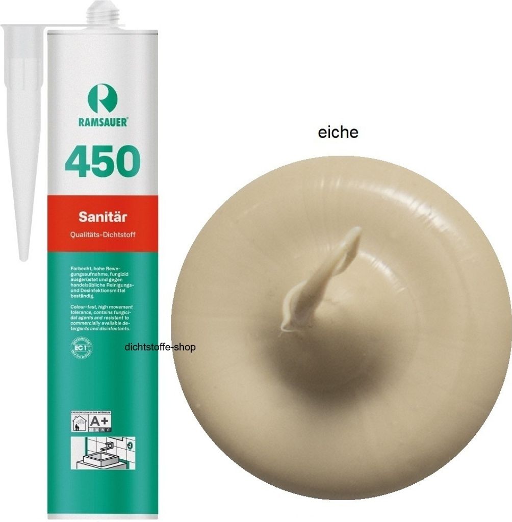 Ramsauer 450 Sanitär 1K Silikon Dichtstoff 310ml Kartusche Produktbild 