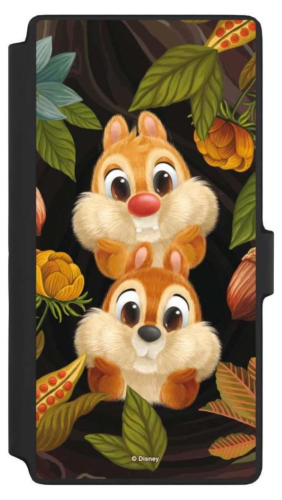 NIVOCASE Klapphülle für Samsung Galaxy S22 Ultra Handyhülle aus Kunst Leder NIVOflip schwarz Disney Offizielles Lizenzprodukt Chip und Chap