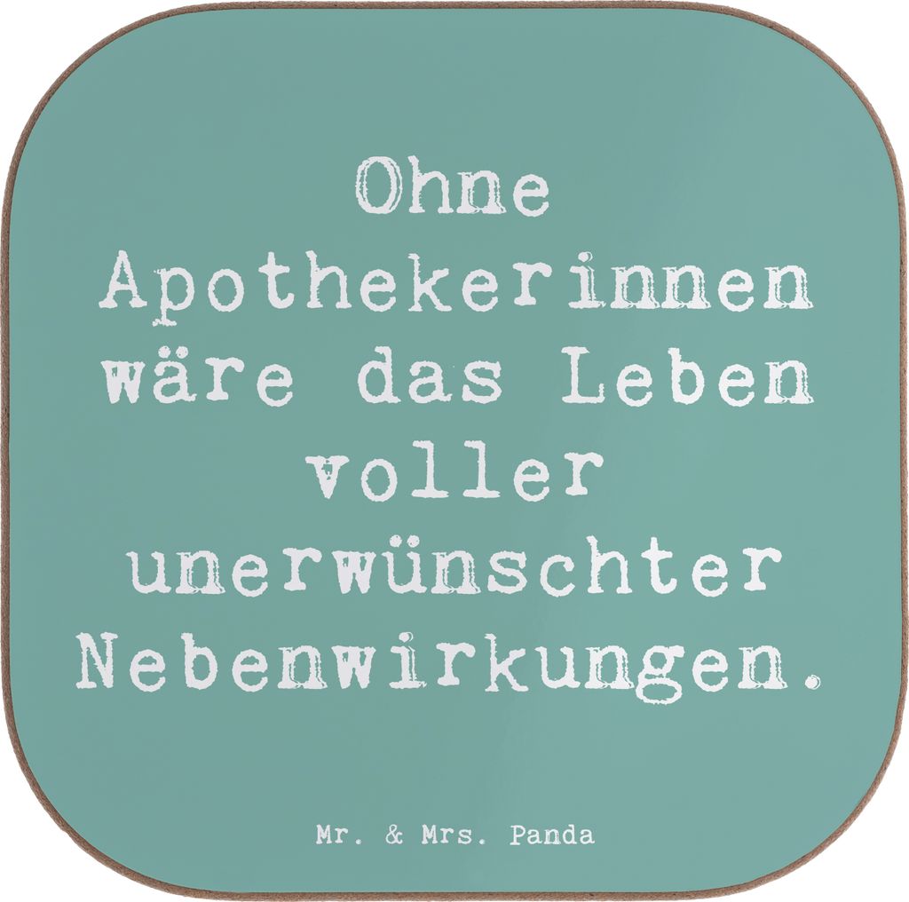 Mr. & Mrs. Panda Untersetzer Glas Spruch Apothekerin Produktbild 