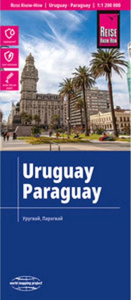 Carte Papier Uruguay Paraguay 1:1.2M Pour Voyageurs et Routards - RK