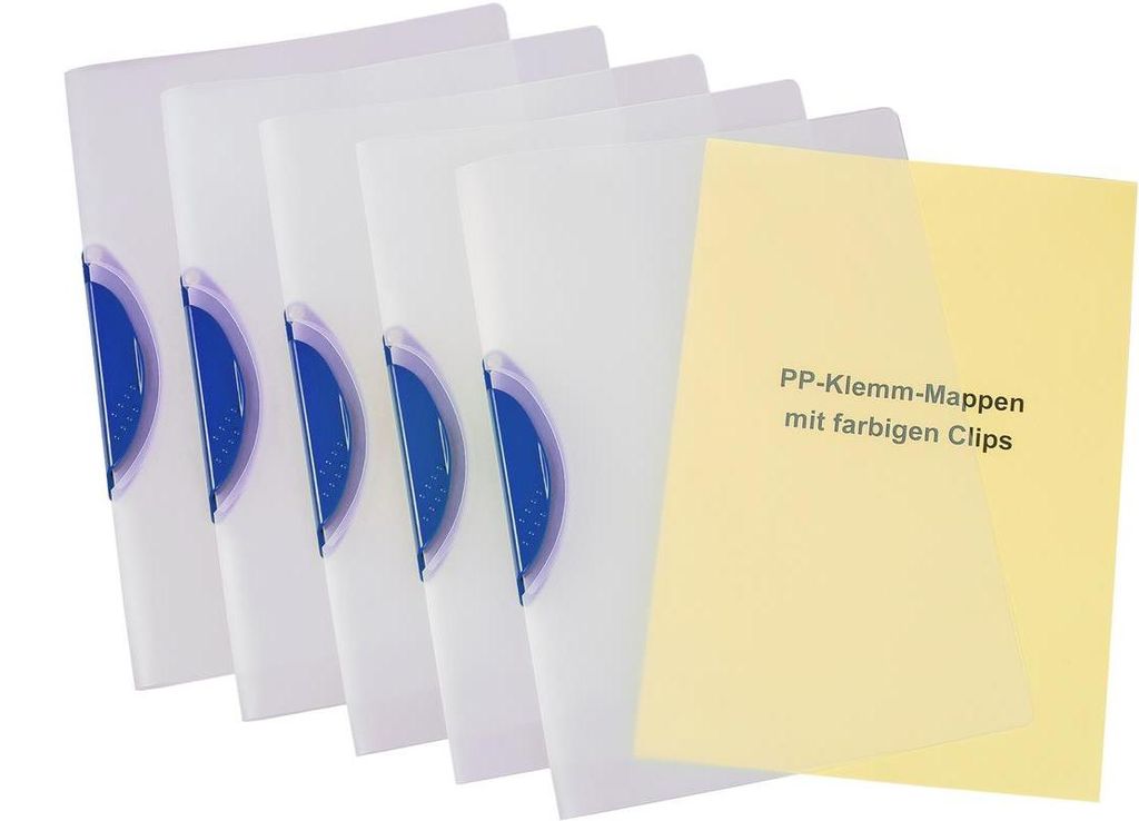 Clipmappen "Swing", für DIN A4, mit schwenkbarem Clip - keine Lochung nötig, für bis zu 50 Seiten, aus 0,45mm semi-transparenter PP-Folie, Clip-...
