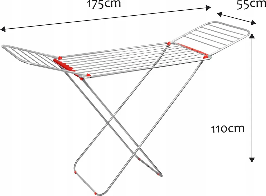 Étendoir à linge vertical pliable 175 cm grande surface de séchage - 3