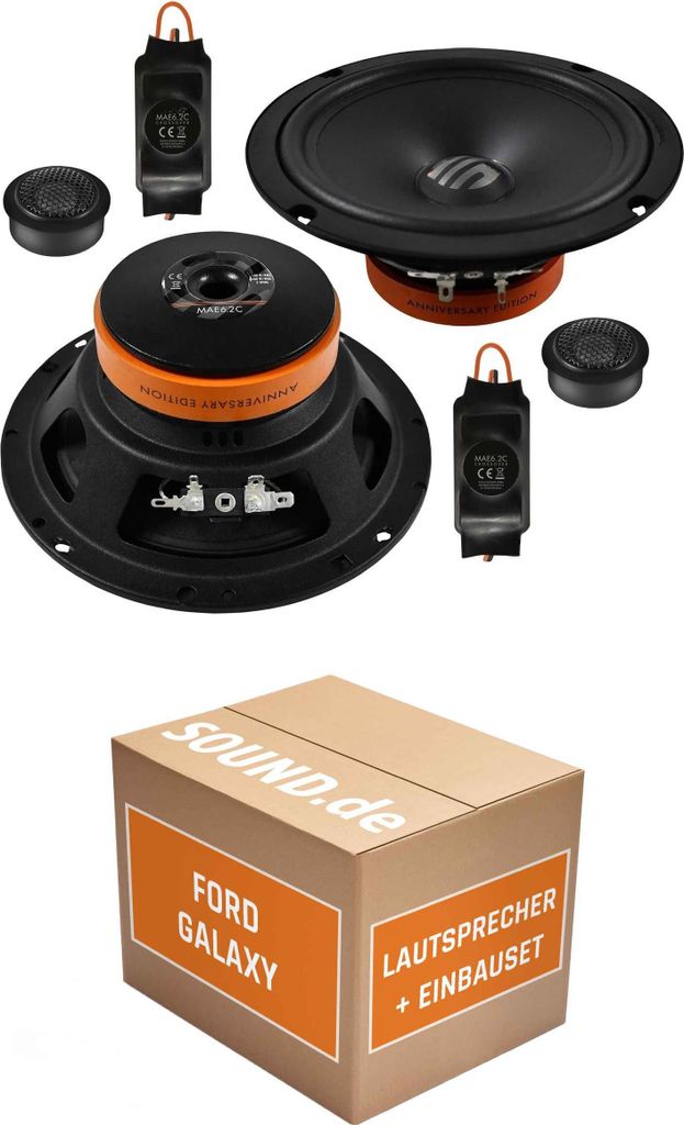 Lautsprecher Boxen Einbaupaket Heck Musway MAE6.2C passend für Ford Galaxy | für zwei Türen 3ohm