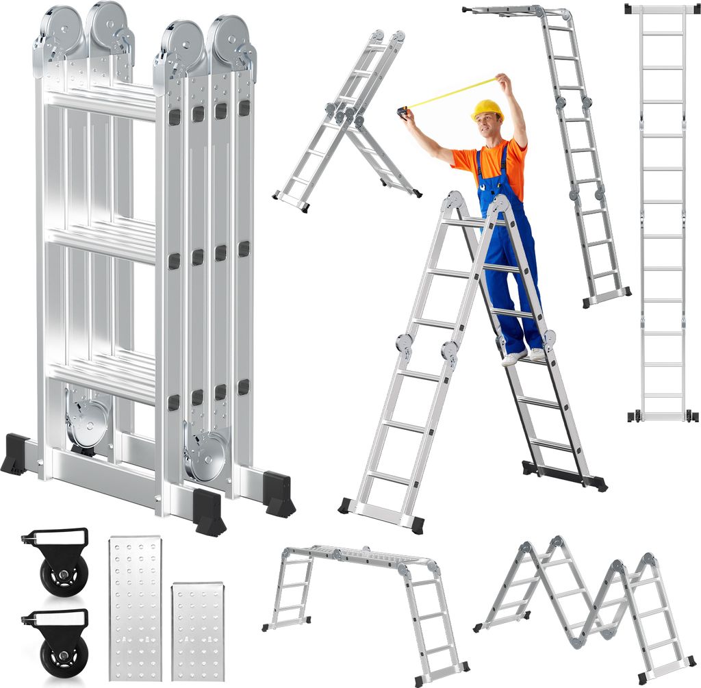 Aopunly Mehrzweckleiter Multifunktionsleiter Klappleiter Produktbild 