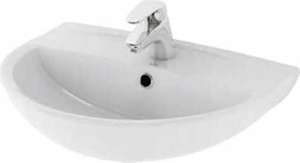 Lavabo Semicircolare Bianco 58,5x42,5 cm - Vetroceramica di Qualità