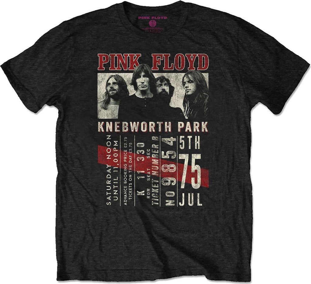Pink Floyd - "Knebworth ́75" T-Shirt für Herren/Damen Uni RO2227 (M) (Schwarz)