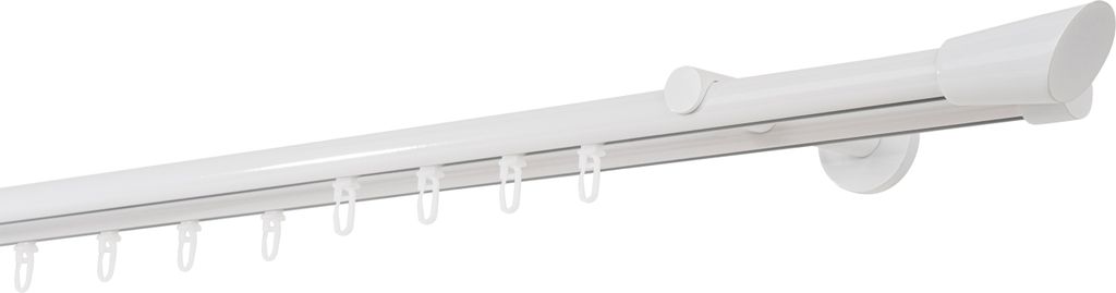 Gardinenstange Maß Innenlauf 20mm Rag 2-lauf Wand 12cm Farbe: Weiß, Größe: 330cm