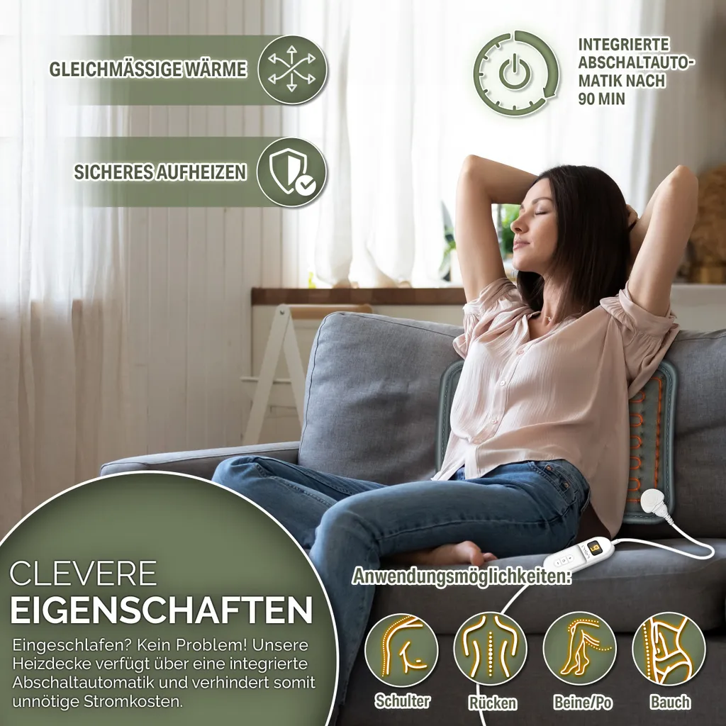 Coussin chauffant dos et nuque idéal pour relaxation à domicile - 2