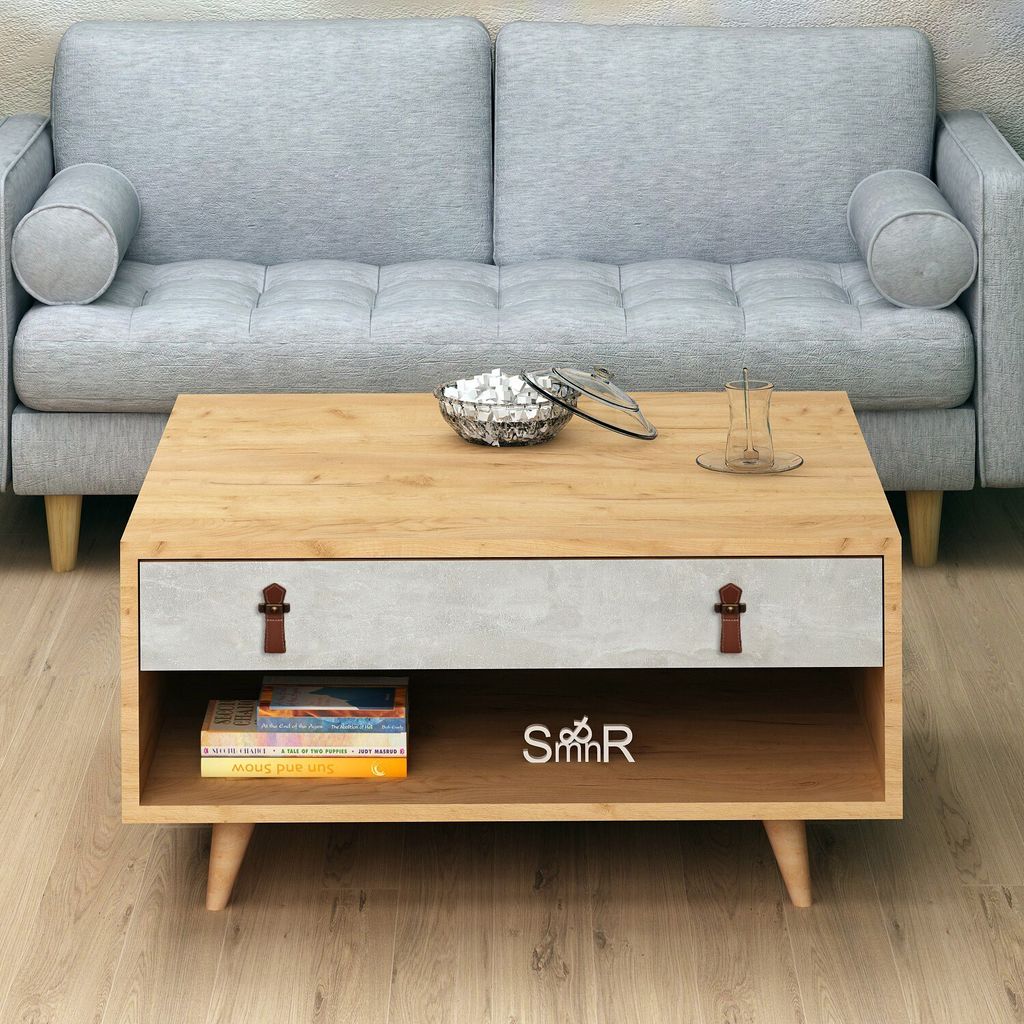 Skye Decor, Brida, Couchtisch, Eiche, 100 % MELAMINBESCHICHTETE SPANPLATTEN, 80 x 80 x 40 cm