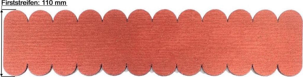 3 Streifen Dachschindeln Rund (41 mm) - First rot