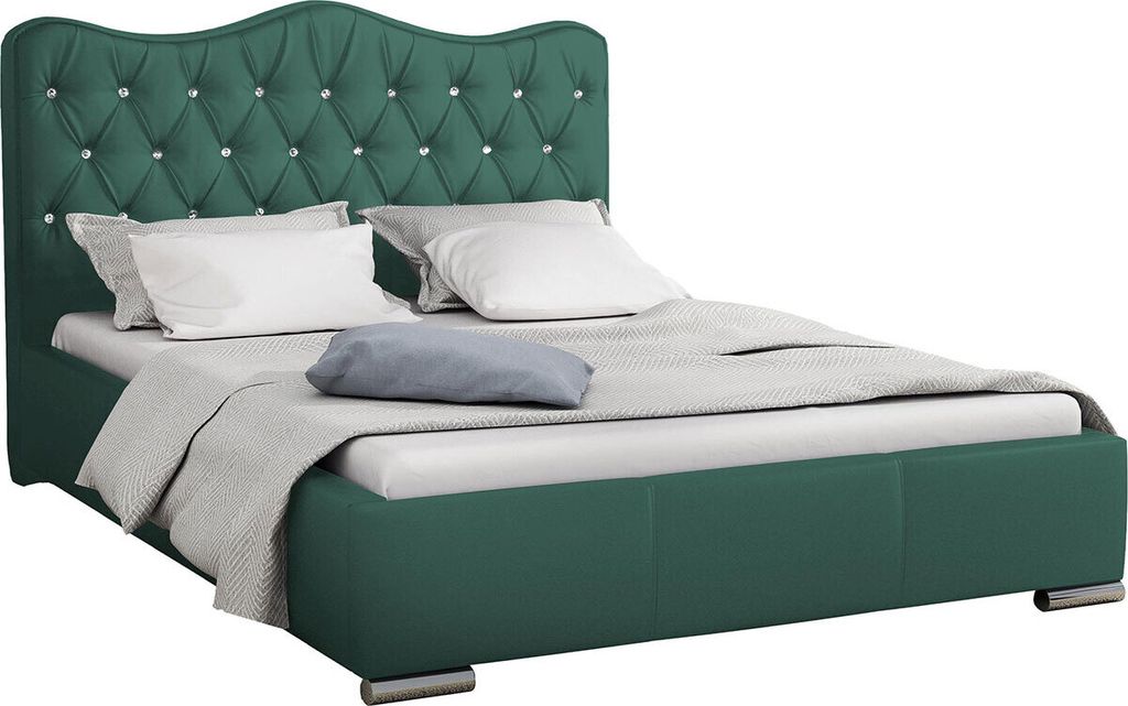 MIRJAN24 Polsterbett Santorini, Lattenrost ist integriert, Bettkasten für die Bettwäsche mit Gasdruckfeder (Farbe: Manila 36, Größe: 140 x 200 cm)