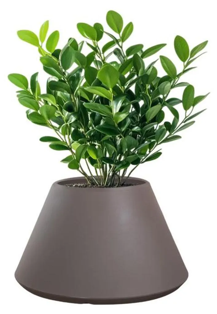 Vase extérieur design pour jardin et salon Stromboli 60cm résine gris doux