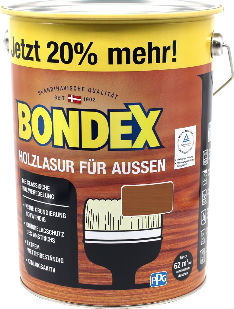 Bondex Holzlasur für außen 4,8 l - Farbe: 729 Teak Produktbild 