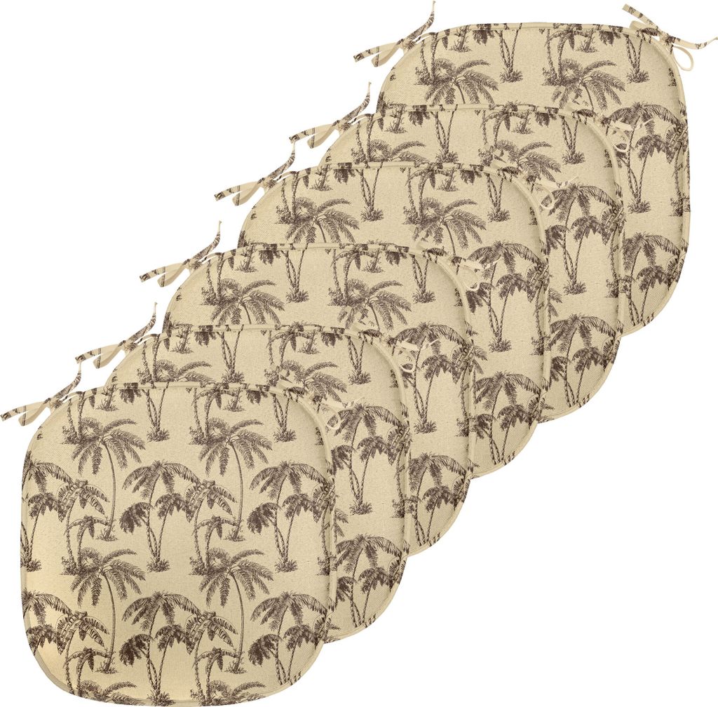 ABAKUHAUS Baum Polster für Esszimmerstühle, Tropische Palmen Hawaii, Dekoratives wasserfestes Kissen mit Riemen für Küchensitze, 40 cm x 40 cm-...
