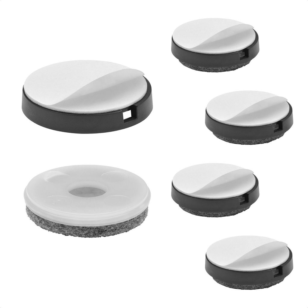 WAGNER QuickClick Filzgleiter ULTRASOFT - 4er-Set zum Kleben, 4x Basis + 4x Gleiteinsatz Ø 40 mm, DE Ware - 15830500