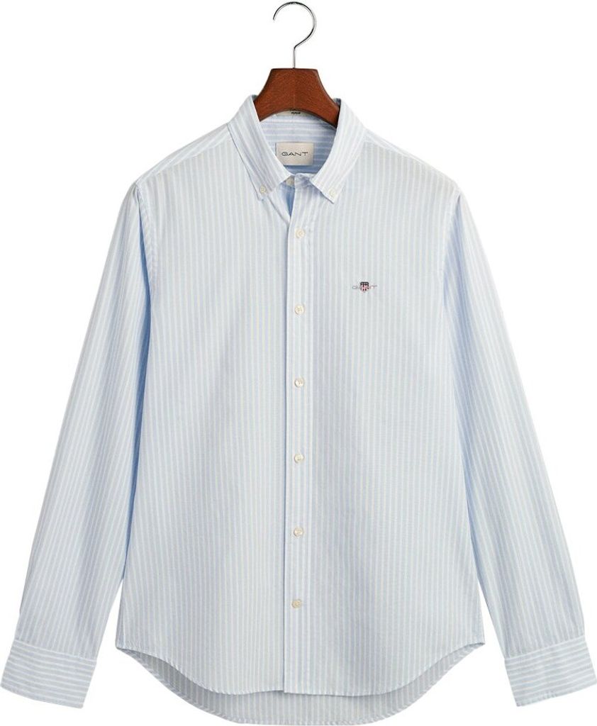 Gant Slim Fit Striped Poplin Langarmhemd Weiß XL Mann Weiß XL