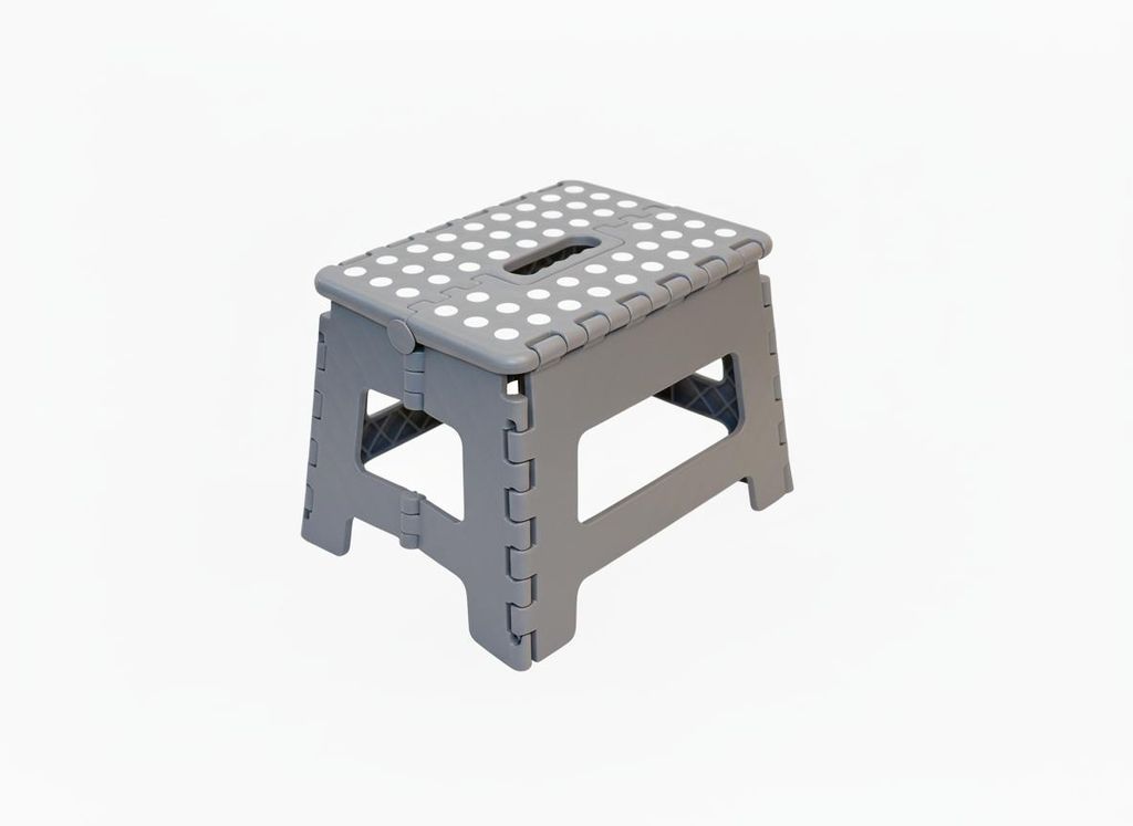Klapphocker, Klapptritt, Tritthocker Grau Faltbar H 22cm Produktbild 