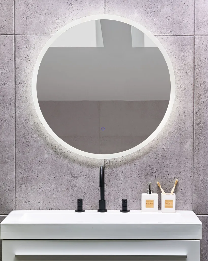 Miroir maquillage LED rond 79 cm suspendu pour éclairage optimal - 4