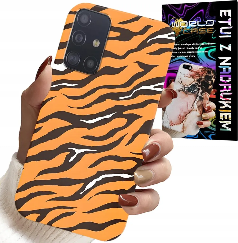 Custodia Per Samsung Galaxy A71 - Cover Posteriore A Strisce Di Tigre + Vetro